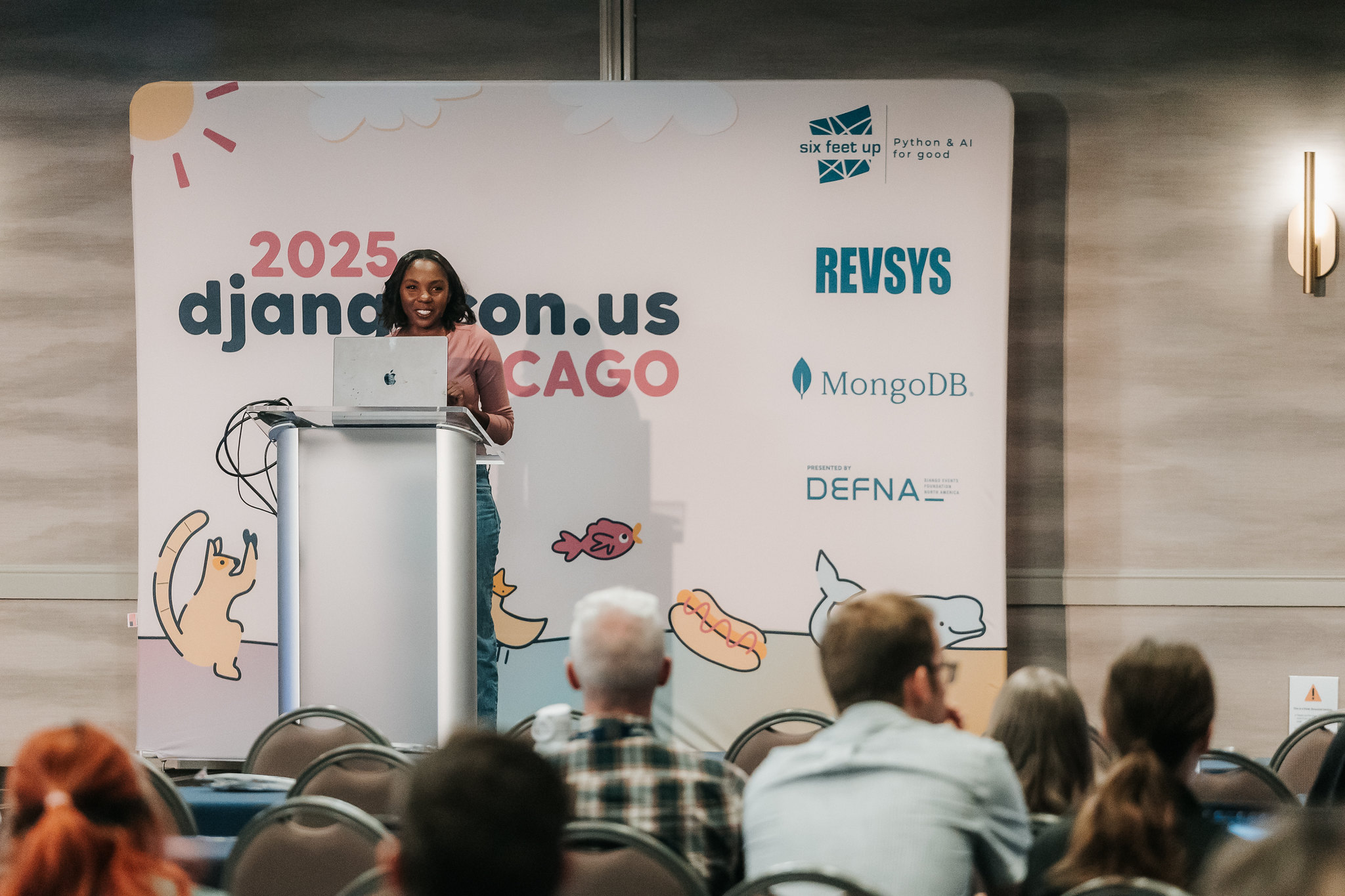 Speaking at a conference